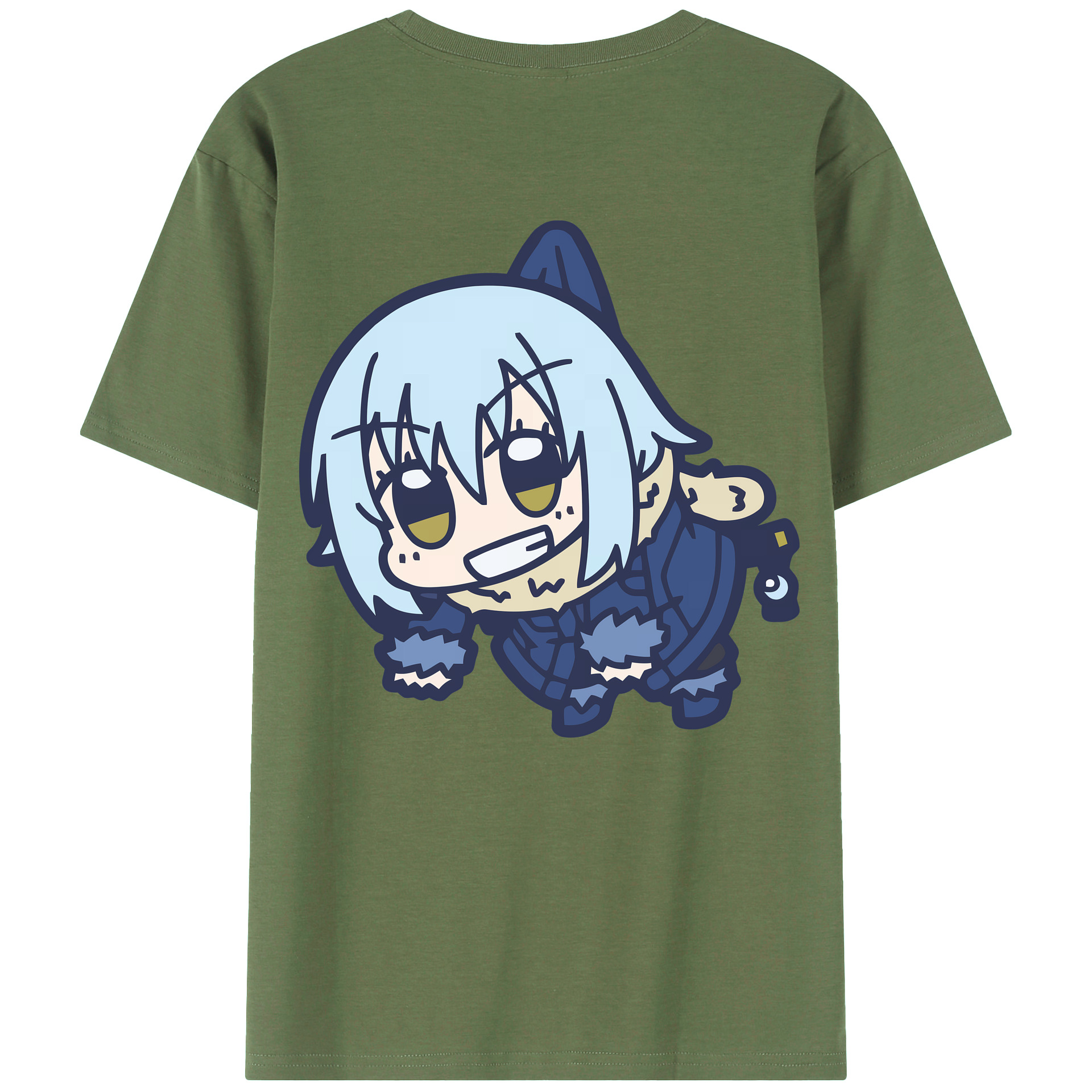 （画像用） 転スラ Regarding Reincarnated to Slime 綿100％ メンズ半袖Tシャツ（バックプリント） 通気性